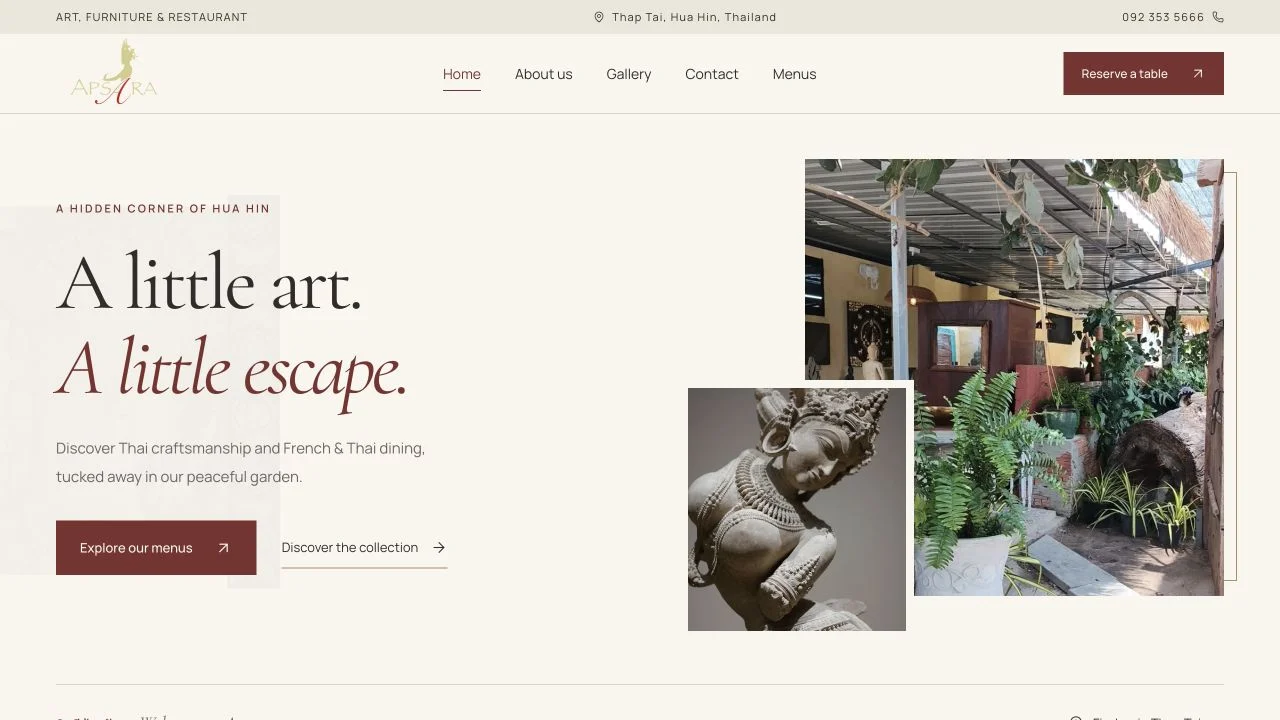 Apsara Art website homepage