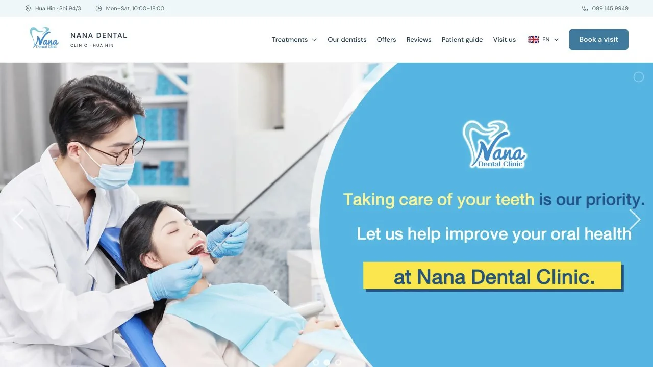 Nana Dental Clinic website homepage