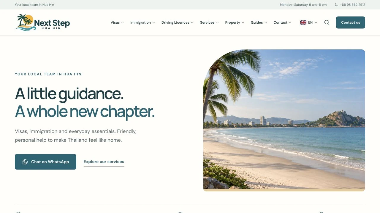 Next Step Hua Hin website homepage